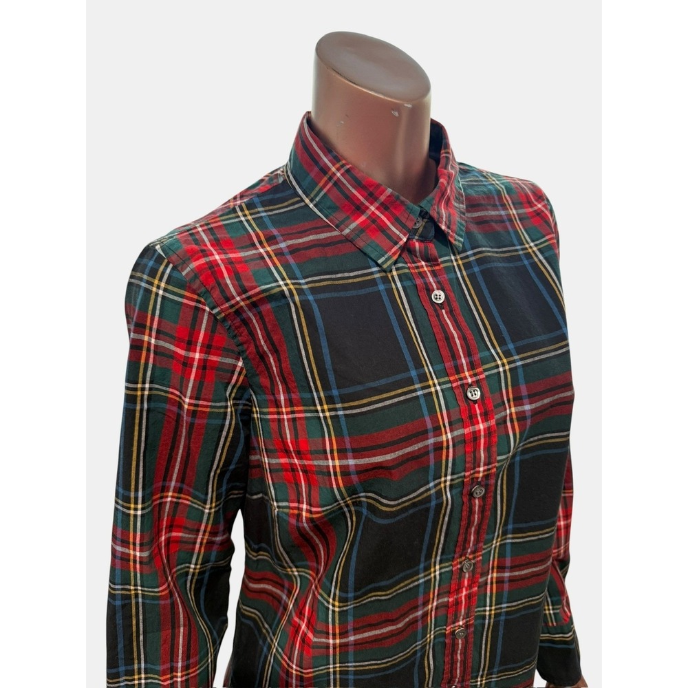 J.Crew Womens Shirt Stewart Plaid Tartan Red Green Preppy Academia Heritage/8 - Picture 3 of 9